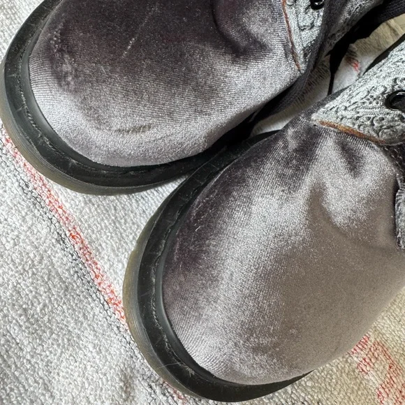 Dr. Martens 1460 Grey Brocade Velvet Boots - Picture 10 of 10